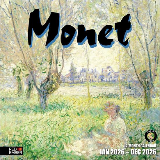 RED EMBER Claude Monet 2026 Wall Calendar 12 Month | 12 x 24 Open | Thick & Sturdy Paper | Holiday Gift | Impressionist Art Calendar 2026 Claude Monet - 2026