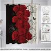 1pc Rose Printed Shower Curtain, Shower Partition, Privacy Hanging Curtain with 12 Hooks, Multiple Sizes, Easy Installation