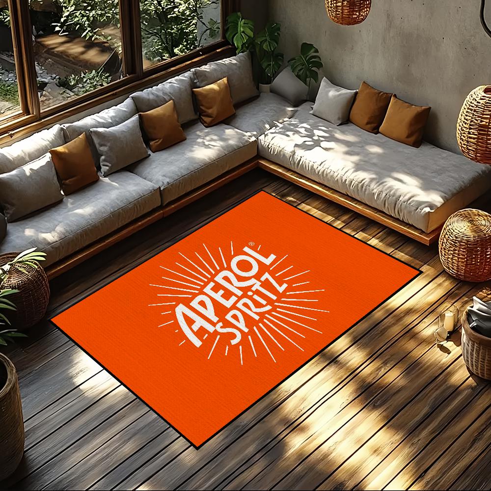 Aperol Spritz Fashion Doormat - Branded Anti-Slip Handmade Tufted Rug for Kitchen, Bedroom & Living Room, Cocktail Decor