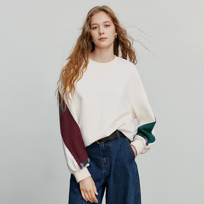 Chuyu Women's Colorblock Tassel Sweatshirt