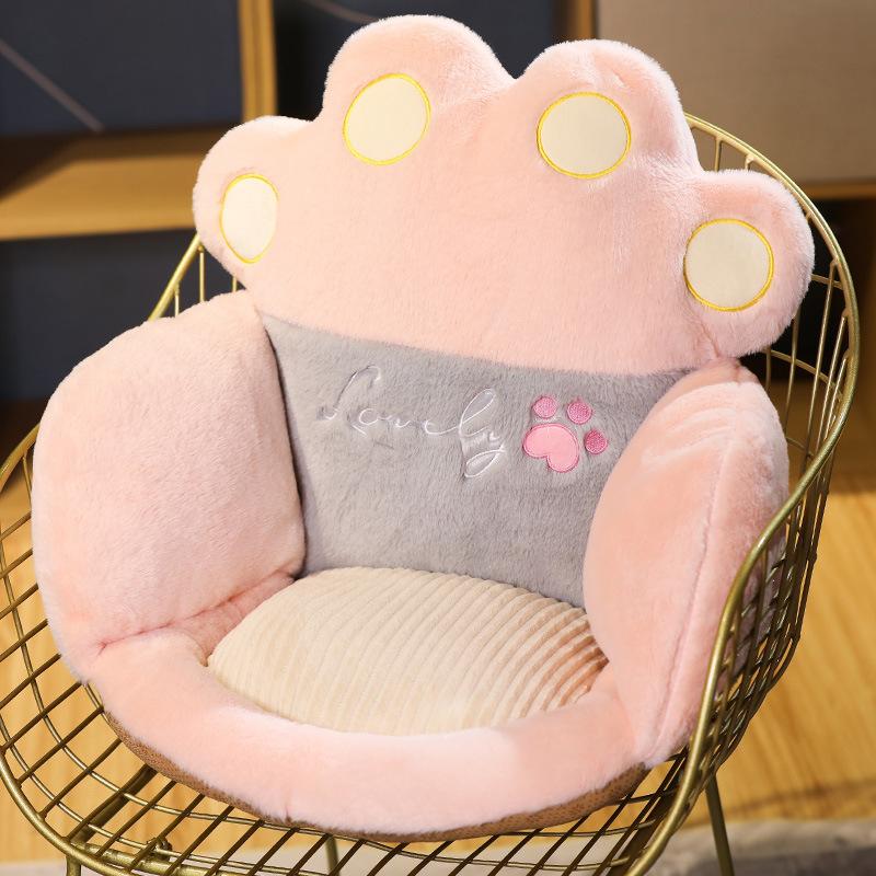 Cat Bear Paw Plush Seat Cushion Indoor Floor Stuffed Sofa Colorful Animal Decor Pillow Thick Stool Butt Office Cushion 2 Size