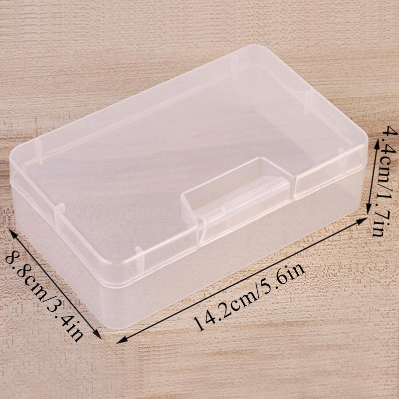 Transparent Rectangular Plastic Storage Box Organizer Stickers Box Desktop Container Washi Tape Stickers Box Art Case Stationery