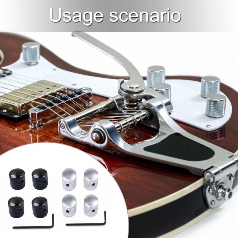 4PCS Metal Guitar Control Knobs Metal Texture Suitable for Volumes and Tone Adjustment On Electric Guitars and Basses