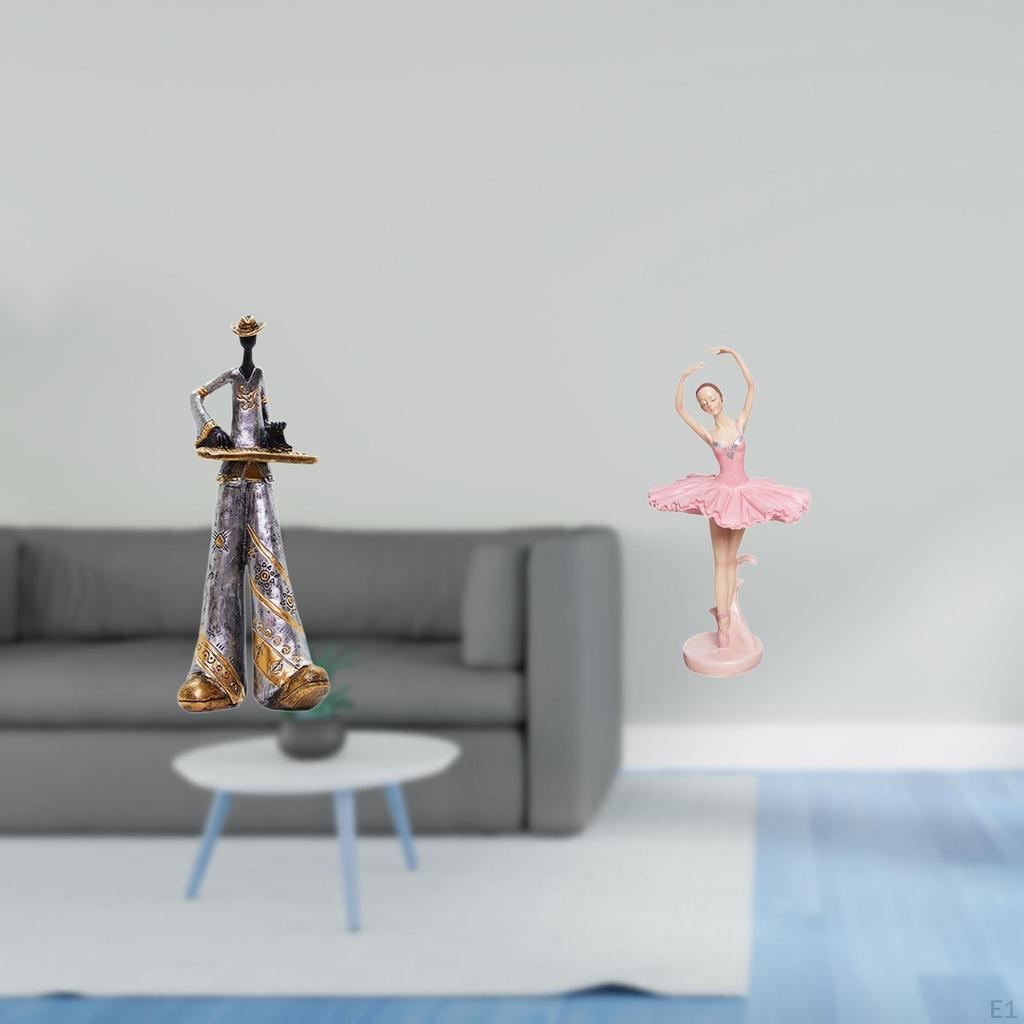 Elegant Resin Musician Ballerina Sculpture Figurine for Bedroom Home Decor Party Centerpiece Desk