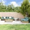 6 Piece Garden Lounge Set with Cushions Pressure Treated Pine Wood