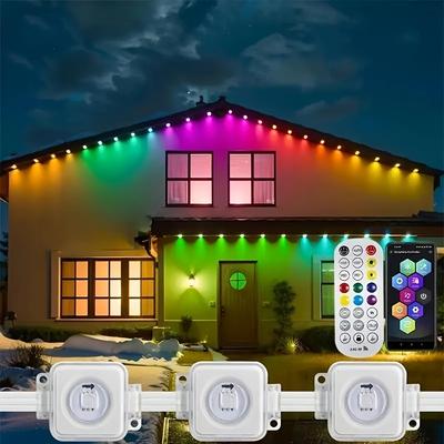 Permanent Outdoor Lights, 50ft/100ft Smart RGBIC Outdoor LED Lights, Timing Function, Music Synchronized Party Lights, APP ControlFor Decorations,