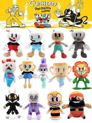 Spiel Cuphead Plüschtier Mugman Kelch Plüschtier Boss Geist König Würfel Kuscheltier Weiche Puppe Kissen Geschenk Kinder Kinder Geburtstag
