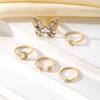 Light Luxury Style Personalized Diamond Butterfly Moon ring5A Set of Versatile, Vintage-style Metal Open Rings