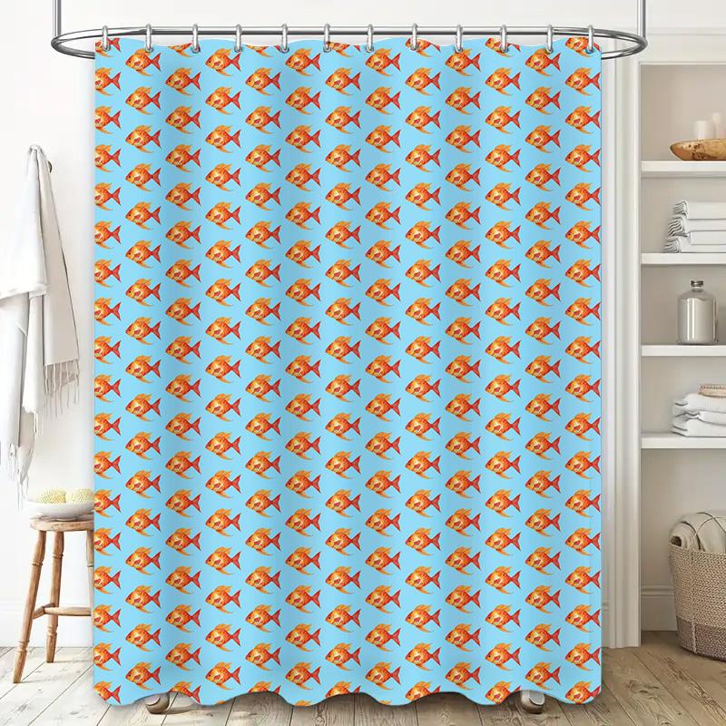 Brightly Colored Fish Pattern Shower Curtain Bathroom Decor Waterproof Fabric Home Accessories Wholesale Price  Opt