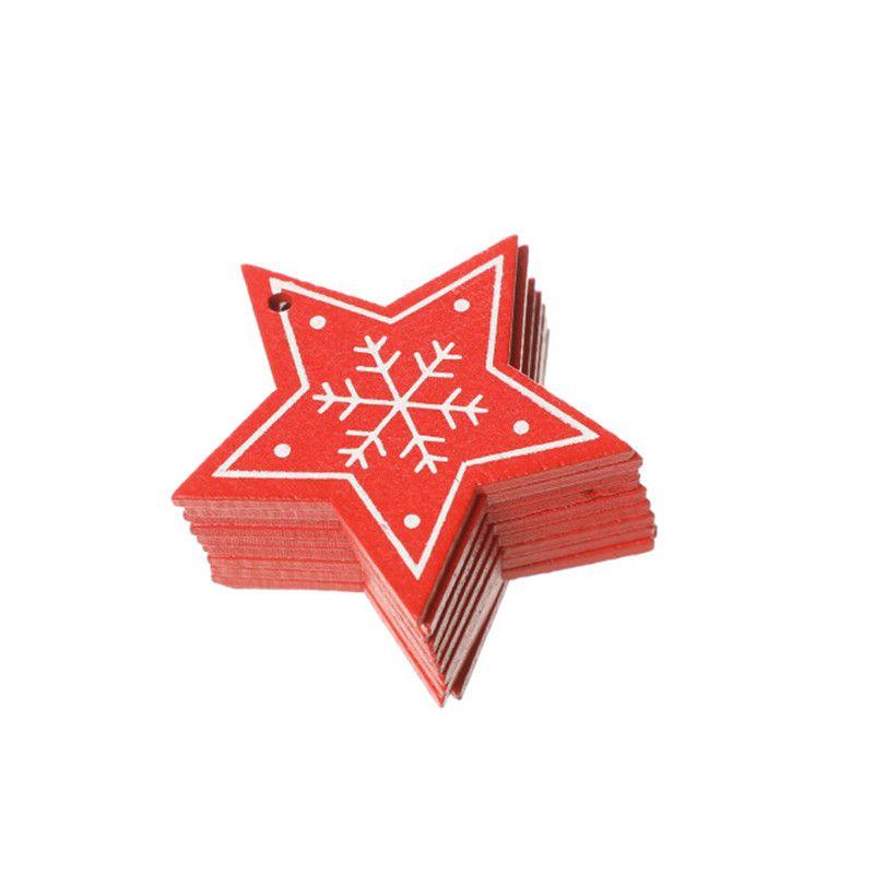 10pcs Christmas 5cm Tree Wooden Decor Xmas Home Hanging Ornaments Pendants Gift