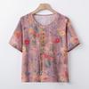 Mid-Aged & Elderly Women's Summer Floral Short-Sleeve Two-Piece Set