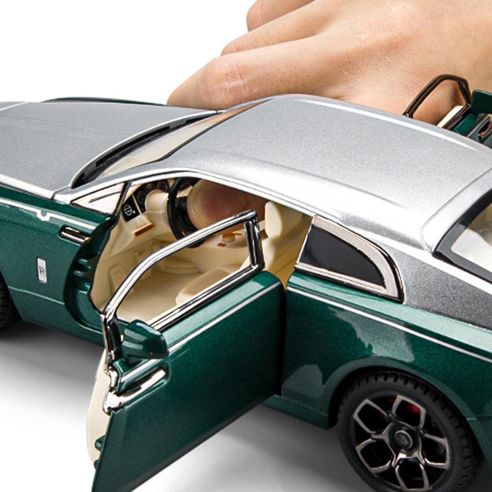 1/22 Legering Bilmodell Leksaker Rolls Royce Wraith Signage Lyx Diecast Metal Model Collection Simulering Ljud Ljus Barn Presenter