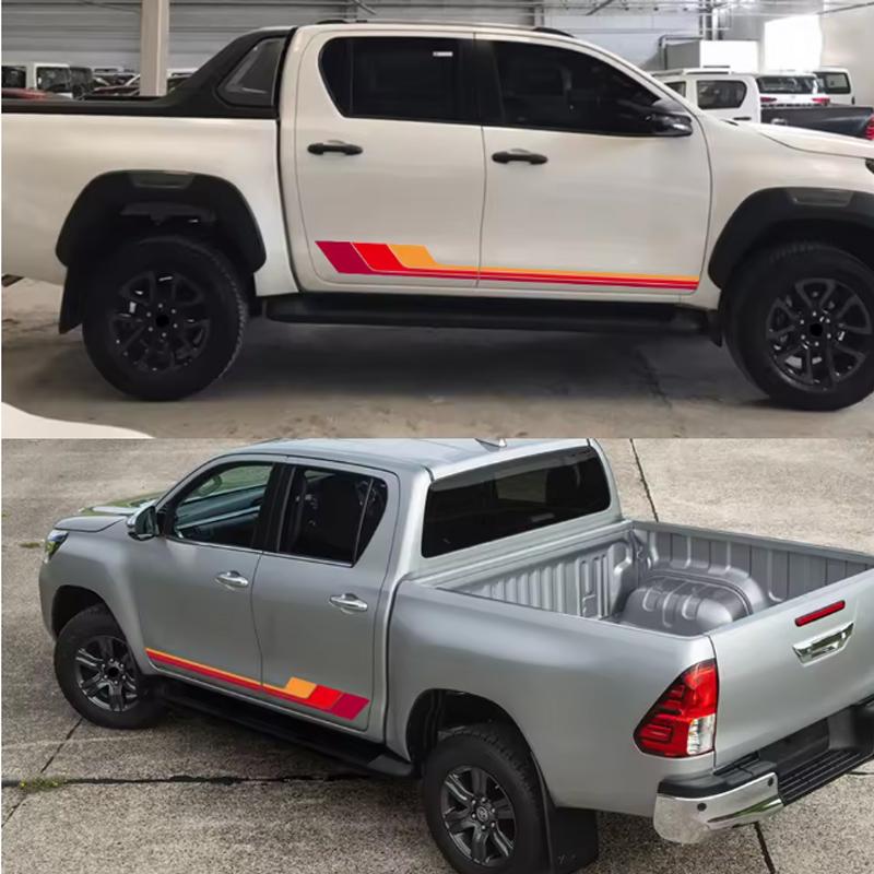 Car Body Side Sticker for Toyota Hilux Revo Vigo Rocco SR5 Colors FDERT6 Stripes Decor Decal Vinyl Cover Decoration Auto Accessories