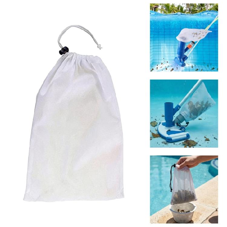 Multipurpose Swimming Pool Leaves Cleaner Bag with Locking Cord Pool Leaves Vacuum Net Bag for Pools Pond Aquariums