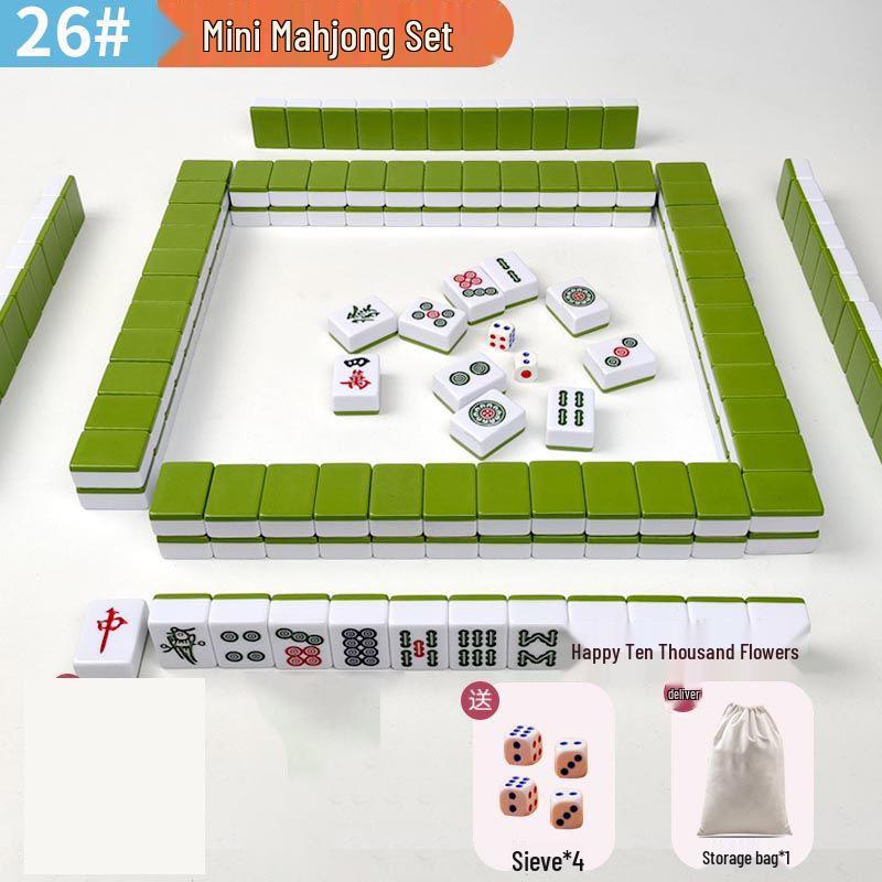 Compact Hand-Rubbed Mini Mahjong Set for Travel & Outdoor Use