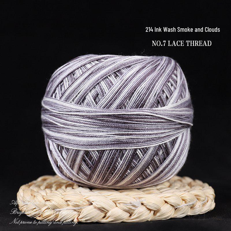 No. 7 Soft Silk Lace Yarn - Hand-Knitted, Strong Twist for Summer and Short Sleeves