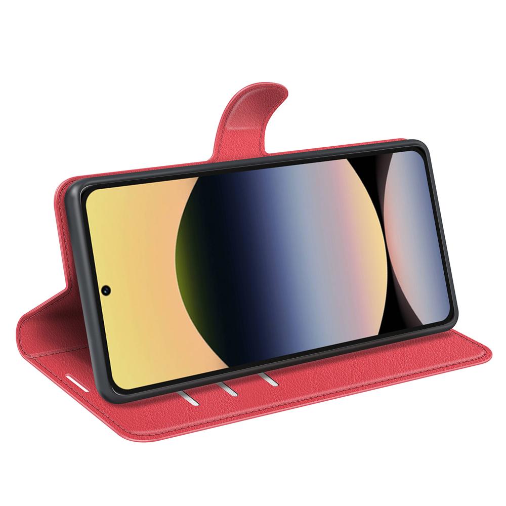 Etui dla Xiaomi Redmi Note 14S 4G Tekstura liczi Wstrząsoodporny Skórzany Portfel Pokrowiec na telefon