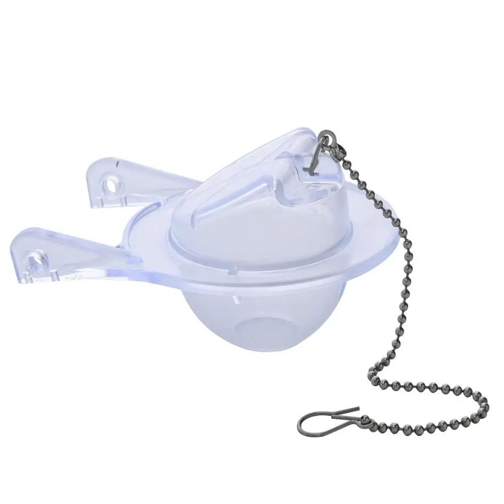 3 Inch Toilet Drain Valve with Stainless Steel Chain Rubber Stopper Toilet Flapper White Transparent with Hook