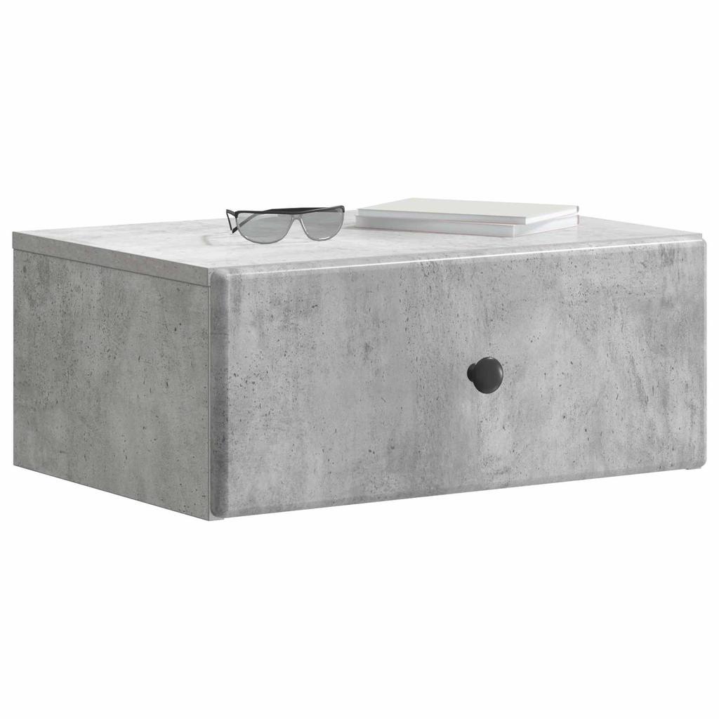 Wall Mounted Nightstand Concrete Grey 49 x 34.5 x 20 cm