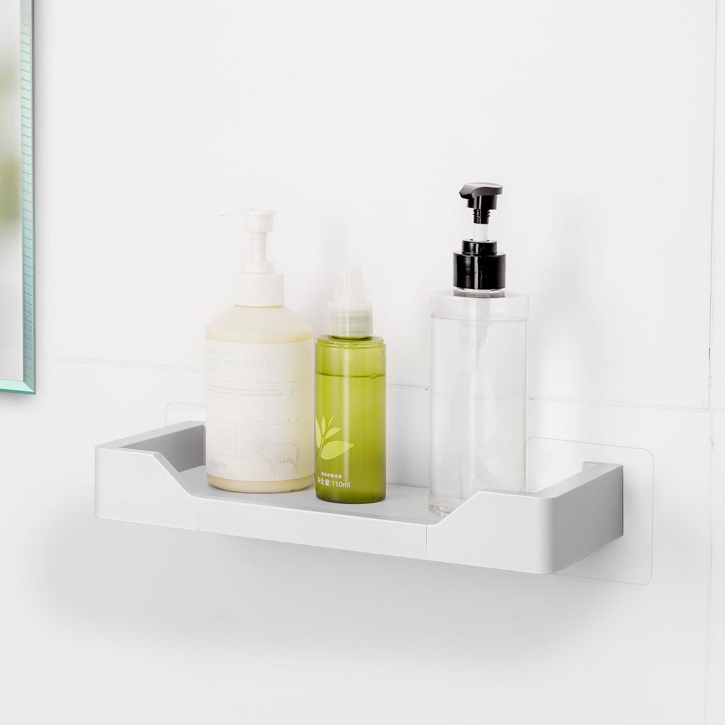 Free Drilling Factory Wall Mount Shelves Basket ABS Resin Shower Shelf Storage Toilet Kitchen Rectangular Bathroom Storage Rack