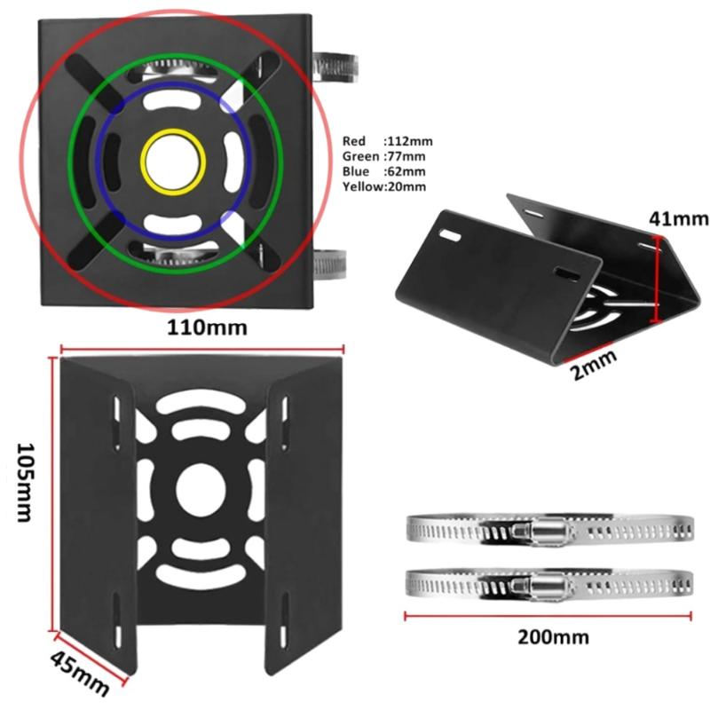 1 Set Universal Joint Pole Column Holding Monitoring Bracket Camcorder Back Stand Iron Hoop Plate Street Light Pole Mount Holder