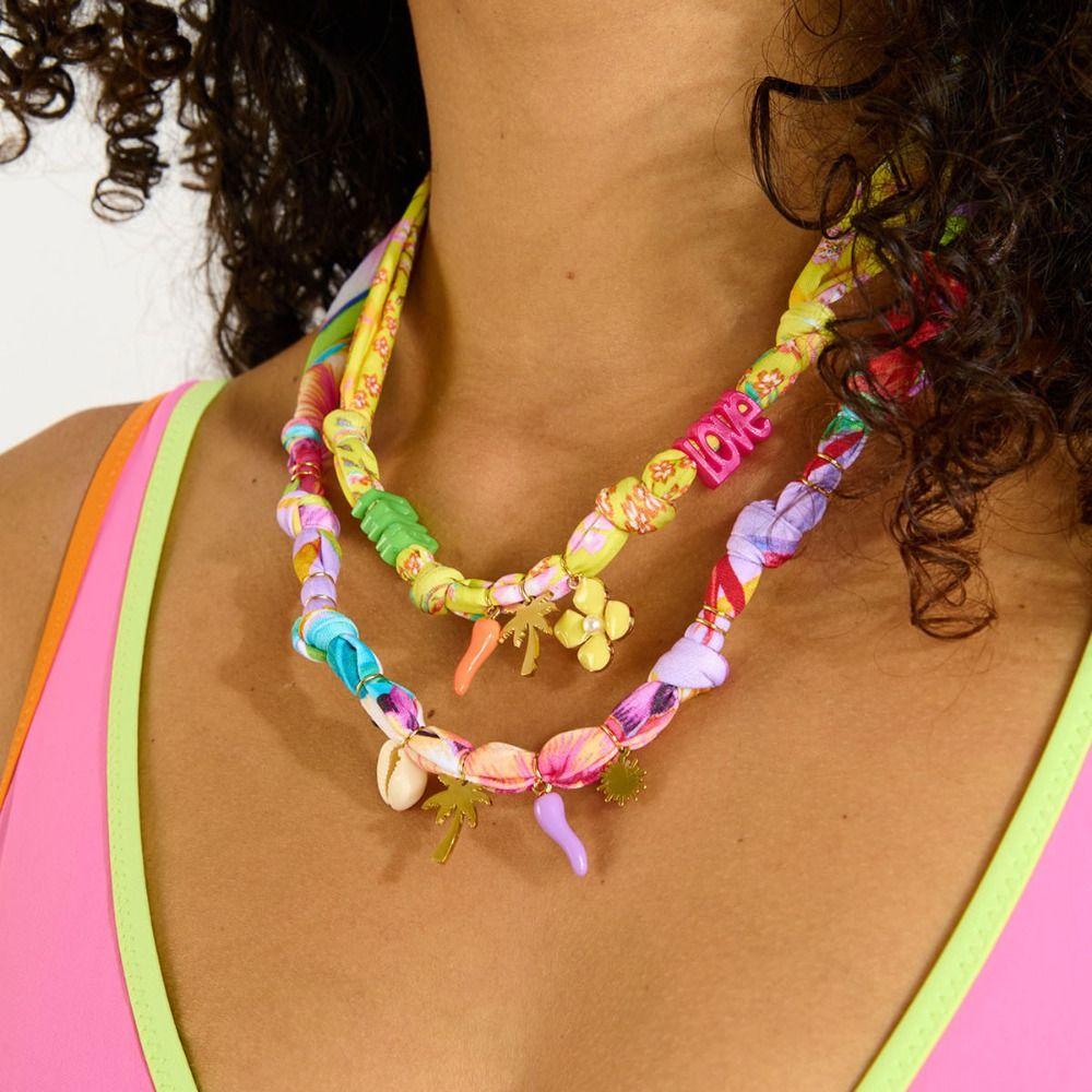 Flower Beach Ocean Series Necklace Love Heart Dopamine Necklace Cloth Chain Necklace  Gift