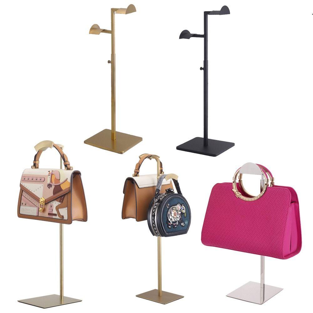 High Quality Stainless Steel Bag Show Shelf Adjustable Gold Silver Metal Display Risers Wallet Holder Stand Tie and scarf Hanger