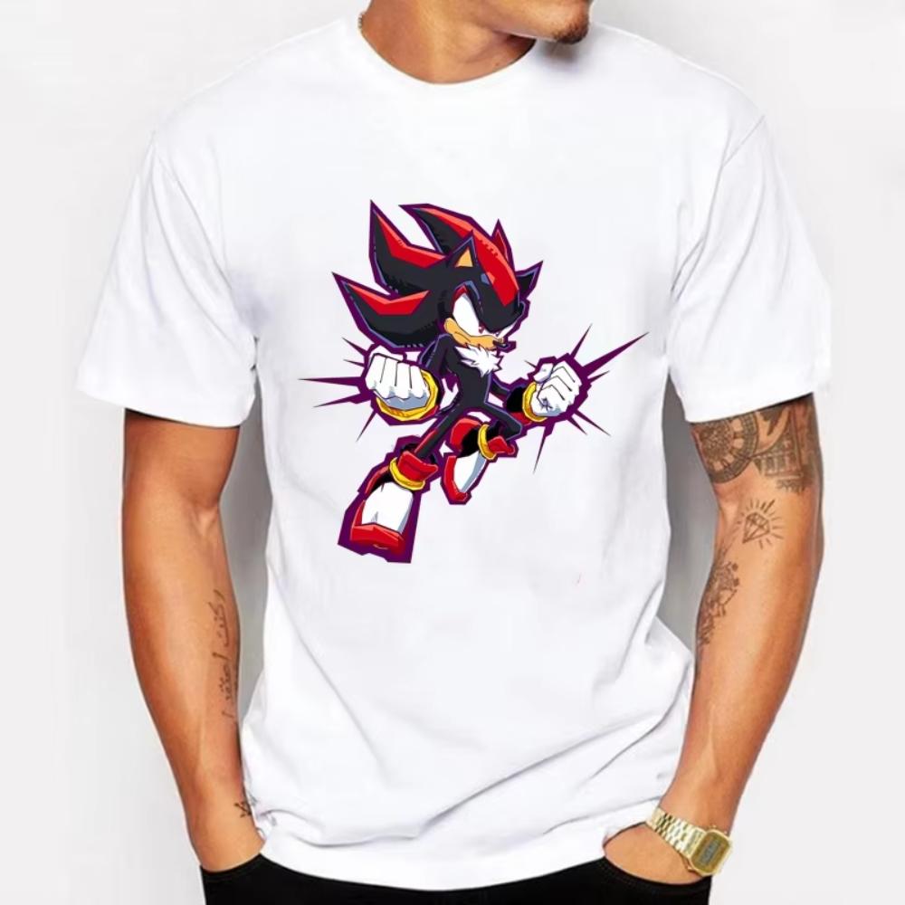 Sonics Vuxen Bomulls-t-shirt Sommarmode Tryckt Topp Man Kvinna Anime Söt Klädsel Kortärmad Klädsel Shadow The Hedgehog T-shirt