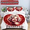 3pcs Duvet Cover Set (1*Duvet Cover + 2*Pillowcase, Without Core), Custom Name Singer Pattern Bedding Set, Home Bedroom Decor Gift
