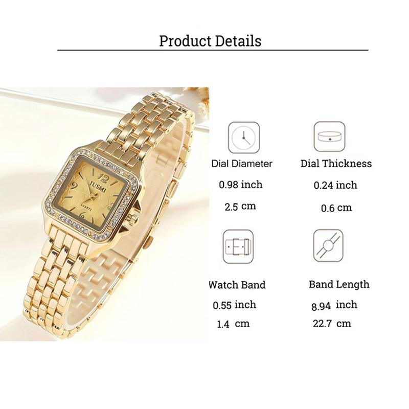Vintage Light Luxury Watch Set Women's Quartz Watch Necklace Bracelet Earrings 8-piece Set High Sense Fashion Christmas Gift