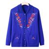Middle-aged and Elderly Women's New Style Mother's Spring and Autumn Sweater Jacket Old Lady Sweater Cardigan Top Loose Large Size