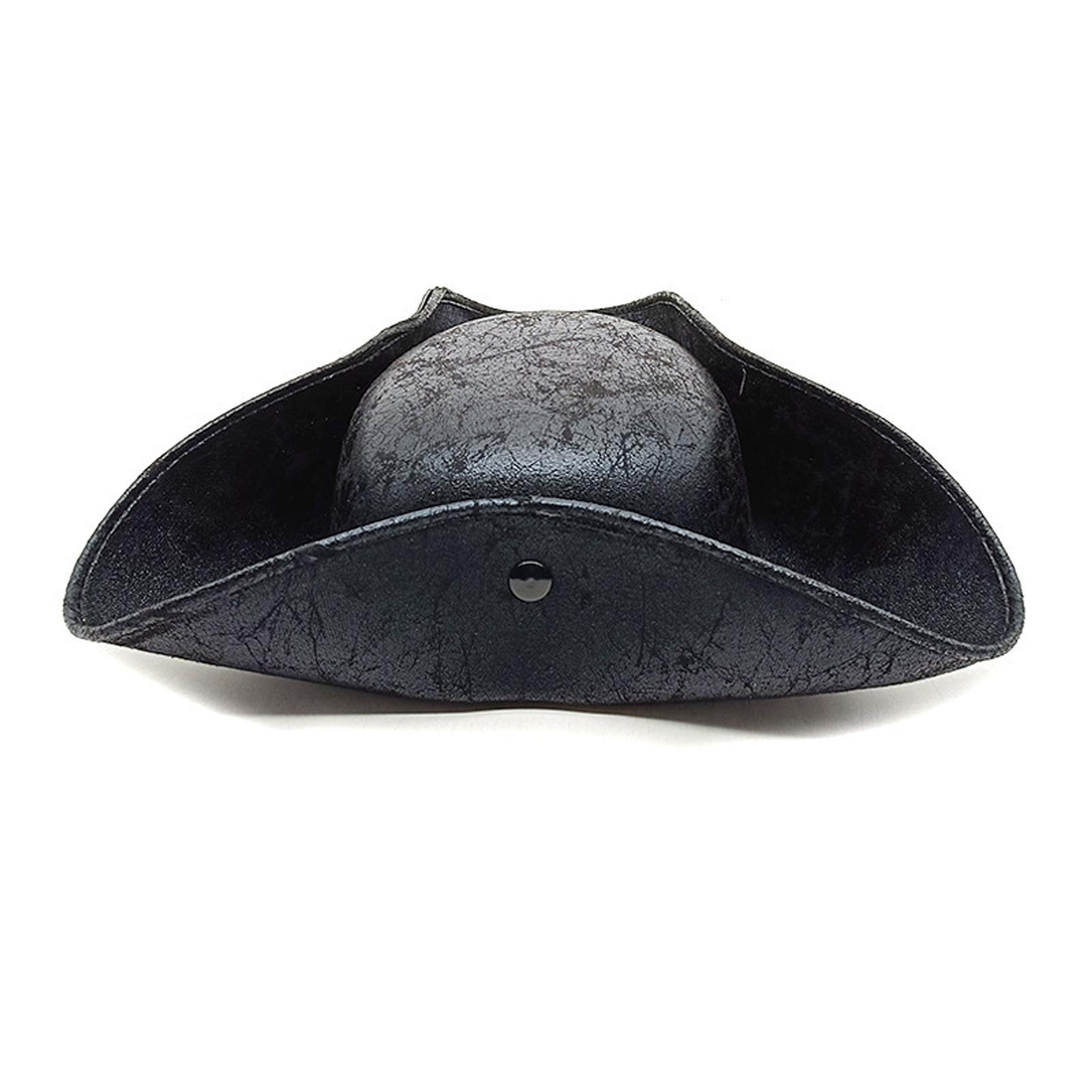 

Капитанская шляпа Пиратская шляпа Джек Косплей Пиратская треуголка шляпа из искусственной кожи Пиратская шляпа Винтажная из искусственной кожи Пуговица Маскарадная вечеринка Кепка чёрный