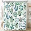 Underwater World Shower Curtain Decor Soft Fabric Printed Waterproof Bathroom Liner Set for Home Decoration Blue Green Color