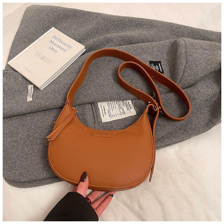 Korean Style Women's Versatile Half-Moon Crossbody Saddle Bag - 2025 Casual Fashion Crescent