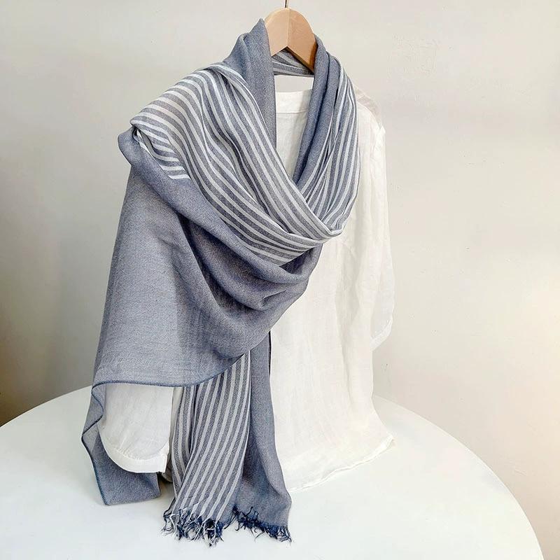 

73*200CM Soft Modal Striped Men and Women s Cotton Scarves for Spring and Summer Sun Protection Shawl Scarf 73x200cm