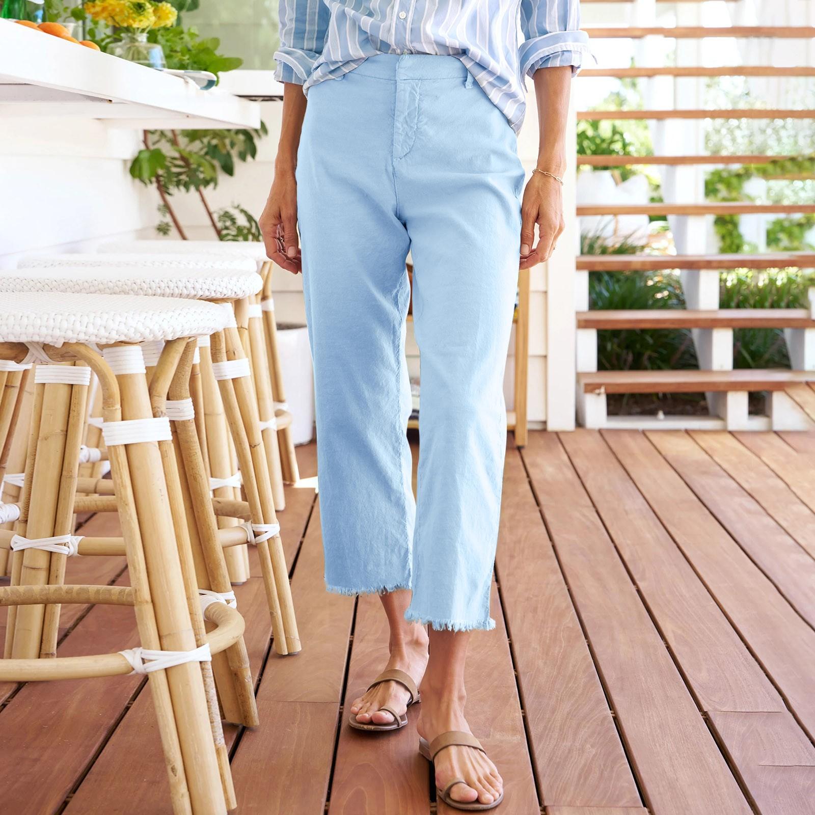 

Женские рабочие повседневные укороченные брюки с высокой талией, деловые повседневные зауженные брюки для бега с карманами L