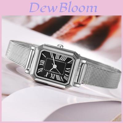 Vintage Square Student Watch With Metal Mesh Band For Women Casual Fashion
