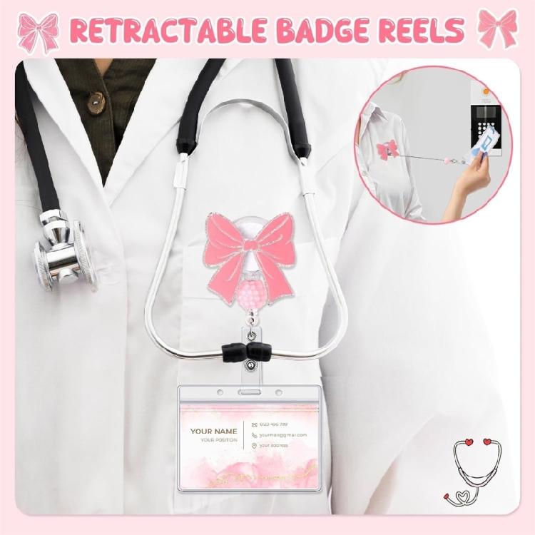 Funny ID Badge Holder with Alligators Clip for Nurse Teacher Office Holiday, Retractable Badge Reels Gifts Badge Holder