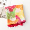 Ladies Scarf Thin Yarn Silk Scarf Spring and Summer Colorful Flower Fringed Shawl