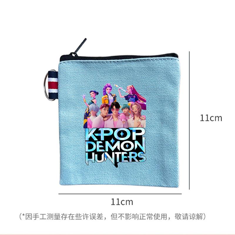 KPop Demon Hunters Makeup Bag Women Cute Anime Canvas Multicolored Pencil Case Zipper Hand-carried Finishing Storage Bags Gift