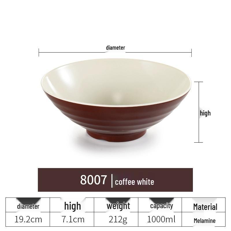 Net Celebrity Melamine Ramen Bowl: Two-Tone Creative Design, Large, Ideal for Mala Tang and Rice Noodles