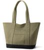 Manukori Women's Canvas Tote Bag, Large Capacity A4 Size, Handbag, Shoulder Bag, for Commuting, School, and Travel (Green)