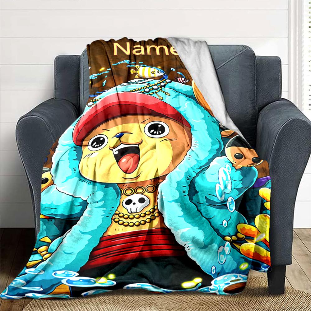 Customiz Name Personality One Piece Chopper Blanket Soft &Warm Sofa Office Bed Travel Lunch Break Blanket, Gift Suitable All Seasons