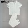 GMXIA Pajamas Women's Models Spring and Summer Short-sleeved Trousers Homewear Two-piece Set