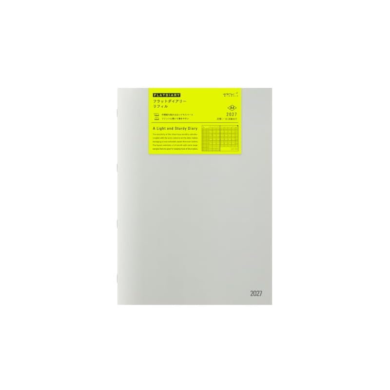 Midori Flat Diary Planner Refill 2027 A4 Monthly 22464006 (Starts October 2026)