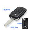 S For Peugeot 1007 For Citroen C8 4 Buttons Remote Flip Folding Car Key Shell Case Fob Va2 Hu82 Blade Ce0523 Ce0536