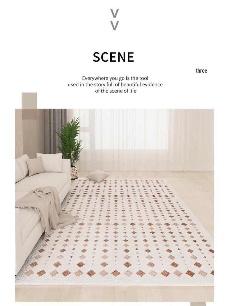 Non-Slip Japanese-Style Lambskin Carpet: Dirt-Resistant Imitation Cashmere Mat for Living Room and Bedroom