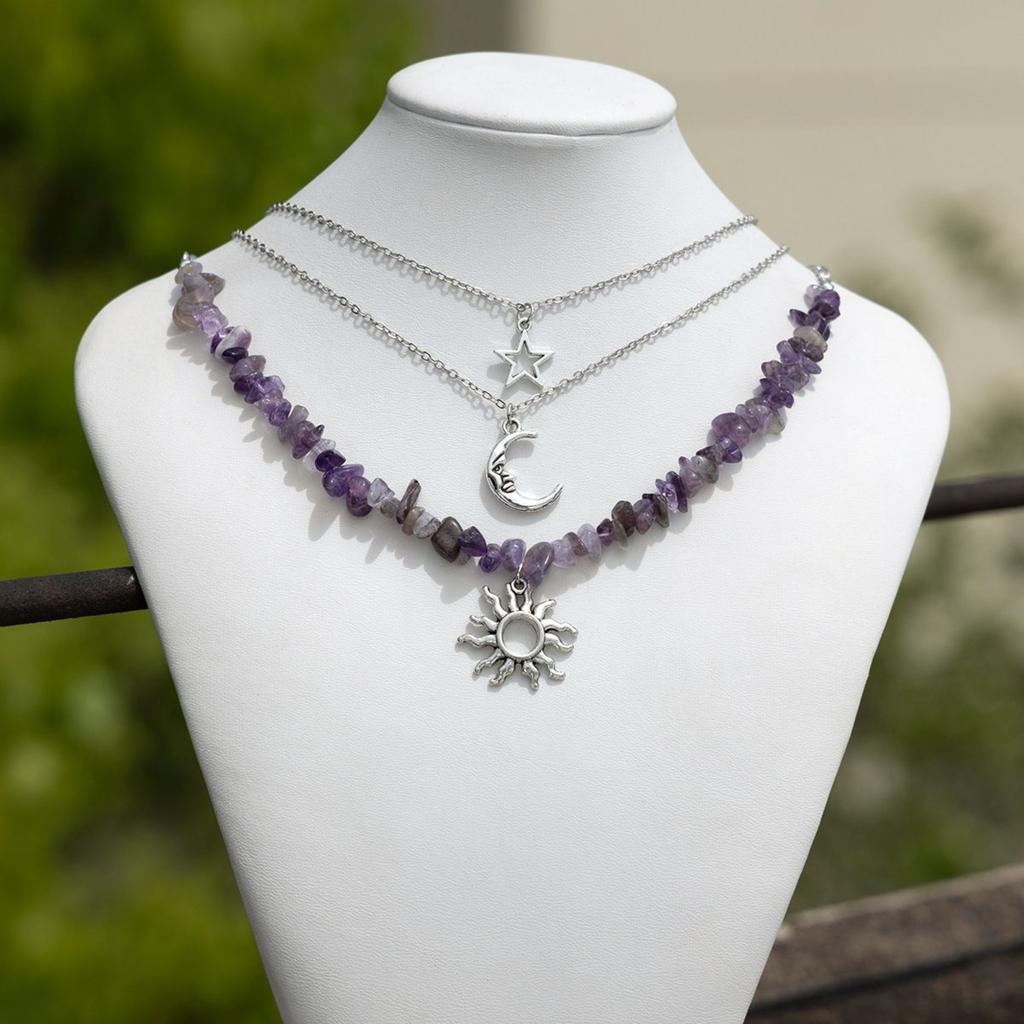 Irregular Gravel Necklace, Pendant Stacked Necklace