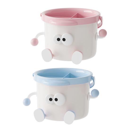 Cute Cartoon Desktop Pen Holder Large Capacity Portable Organizer for Students Office Multi-Function Stationery Storage Box for Pens Markers Scissors