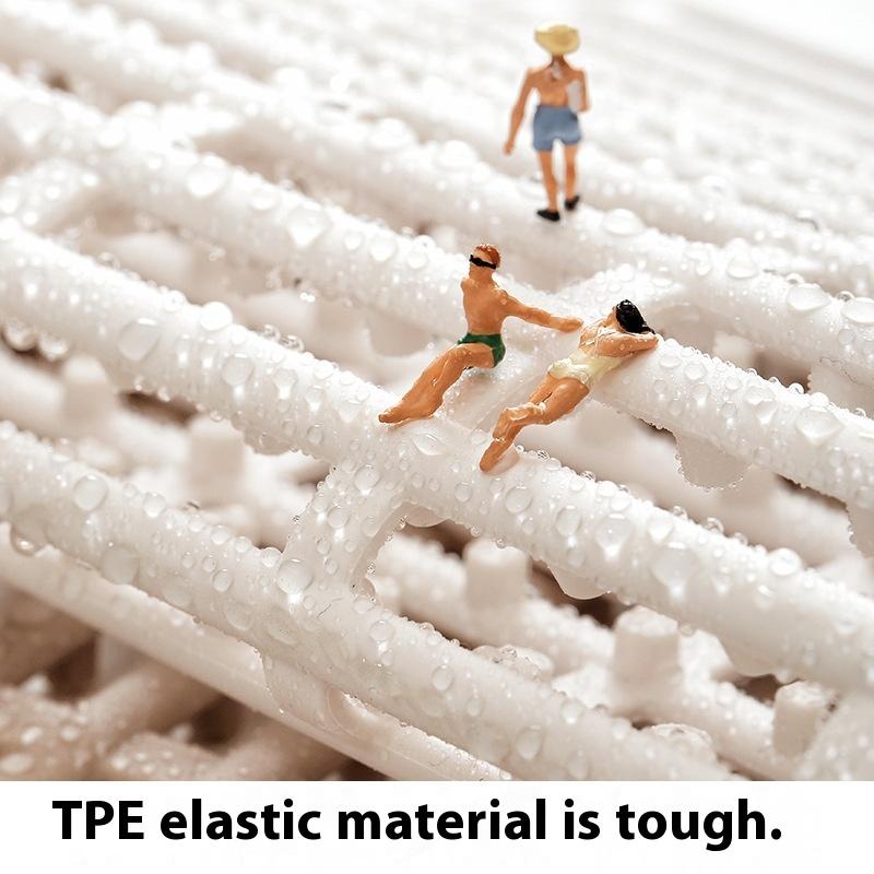 6Pcs/Set Non-Slip Rubber Floor Bathroom Drain Waterproof Bathing Mat Floor Pad Easy Cut Dishwasher Safe